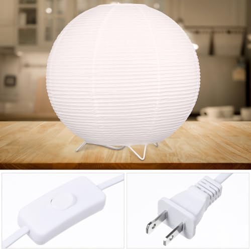 Paper Lantern Lamp: Floor Lamp Shield Japanese Style Standing Lampshade for Bedroom Desk and Nursery Bulb Included Minimalist Design with Base for Home Decor