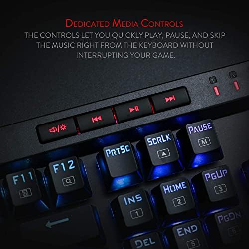 Redragon K580 Wired RGB Mechanical Gaming Keyboard, Macro Key & Media Wheel
