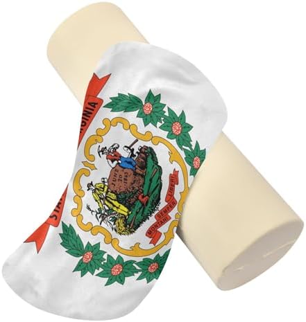Bolster Pillow for Legs Massage Table Decorative Neck Roll Pillow Case Decorative Round Pillow Roller Pillow for Neck Hip Support Pillow West Virginia State Flag Wv