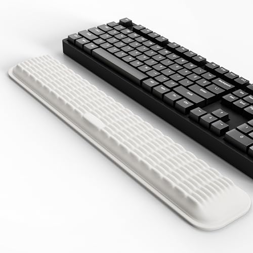 MEKASS Keyboard Wrist Rest, Soft Memory Foam Wrist Support, Keyboard Hand Rest Pad for Wrist Pain Relief, Keyboard Wrist Guard for Long Hours of Work, Gaming, Studying（White）
