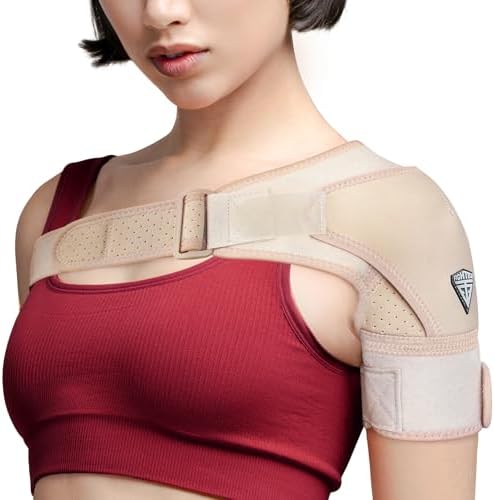 FIGHTECH Rotator Cuff Shoulder Brace for Women and Men - 2 Sizes - Shoulder Support - Pain Relief - Nude - Small (Chest 29-35" Bicep 9-12")