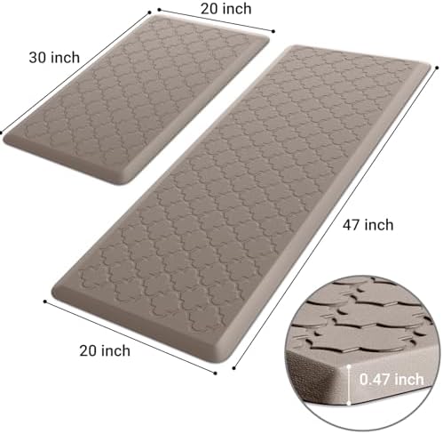 Kitchen Mat 2 PCS Cushioned Anti-Fatigue Floor Mat Standing Mat for Kitchen