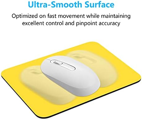 Dapesuom Small Mouse Pad, 6 x 8 Inch Thick Rubber Premium-Textured Non-Slip Portable & Washable Mini Mouse Mat for Women Men Wireless Laptops Keyboard Tray Gaming Work Computer Office Travel, Yellow