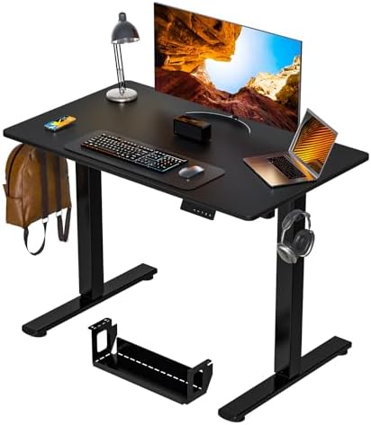 Kingant Standing Desk, 40x24 Inch Electric Height Adjustable Computer Desk