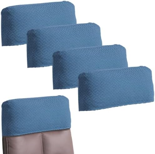 Stretch Office Chair Headrest Cover Jacquard Headrest Slipcover for Office Chairs Non Slip Head Rest Chair Furniture Protector for High Back Computer Chairs Set of 4 Lake Blue