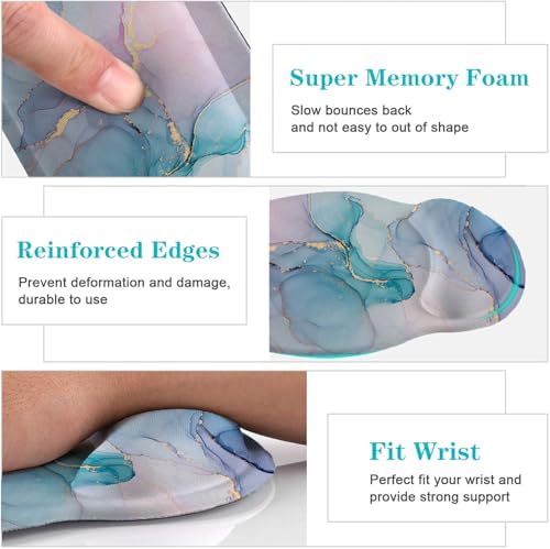 Lateefah Ergonomic Mouse Pad with Wrist Rest and Keyboard Wrist Rest Set