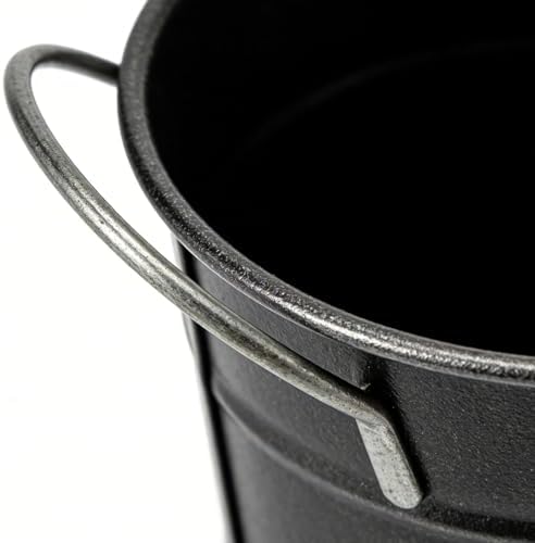Fengtaiyuan T9，Matte Black Metal Storage Bucket, 5.95.14.7 inches Multi-functional Desktop Organizer for Home Office Garden (T19)