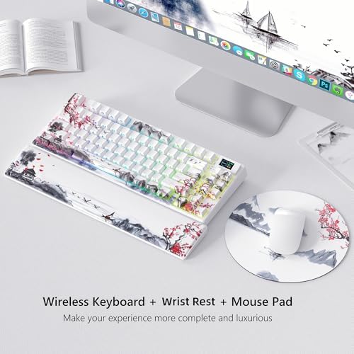 Womier 75% Wireless Mechanical Keyboard with Color Multimedia Screen