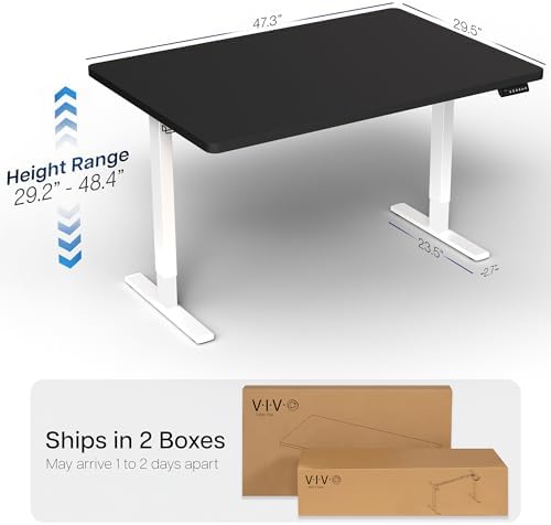 VIVO Black 48 x 30 in Standing Desk, DESK-KIT-1W5B