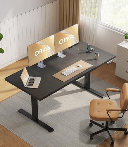OffiGo 71 Inch Executive Electric Standing Desk Height Adjustable, Black