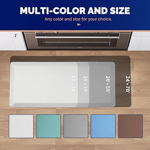 FEATOL Anti Fatigue Mat for Standing Desk & Kitchen Floor, 9/10 Extra Thick