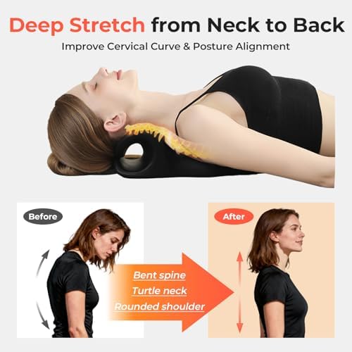 Neck and Shoulder Relaxer, Firm 18-Node Cervical Traction Pillow