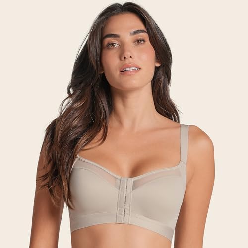 Leonisa Multi-Benefit – Posture Corrector Bra, Wireless Front Closure Posture Bra with Contour Cups and Back Support