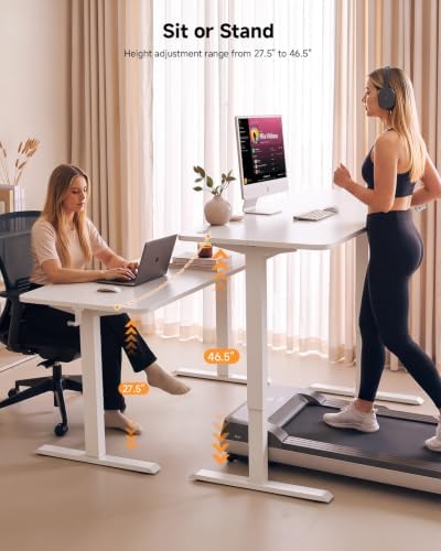 Standing Desk, 55 × 24 Inches Electric Height Adjustable, Home Office