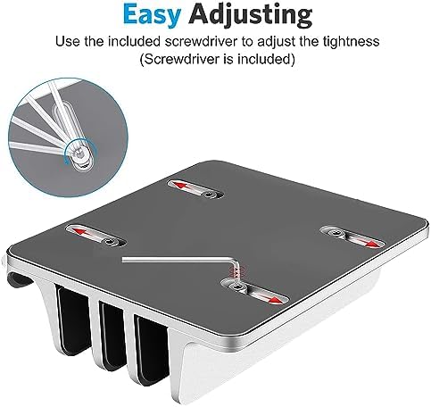 Vertical Laptop Stand for Desk [Updated Version],3-Slot Space-Saving Aluminum Desktop Stand Holder with Adjustable Dock Size Compatible for All MacBook/HP/Dell/Surface/Samsung/Chrome Book(Silver)