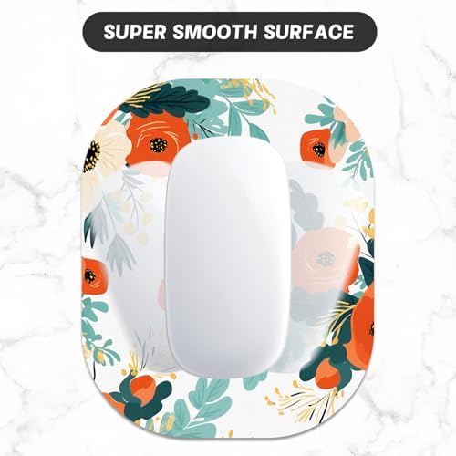 Small Mouse Pad, 6 x 7 Inch, Oval Mini Mouse Pad with Non-Slip Rubber Base for Laptop Wireless Mouse Keyboard Tray Mousepad, Brightly Colored Flowers