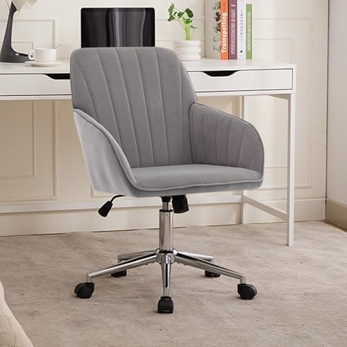 Home Office Desk Chair with Memory Foam Cushion and Silver Metal Base
