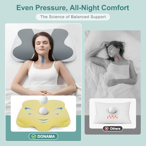 DONAMA Cervical Pillow Ergonomic Memory Foam Pillow for Neck Support