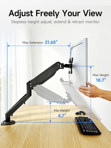 Suptek Single Monitor Arm Fully Adjustable for 17-34-35 Inch Screens
