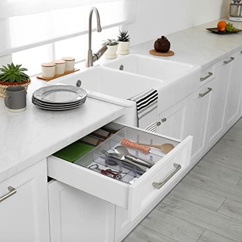 Simple Houseware Drawer Organizer Tray, 9 Adjustable Compartments, Clear