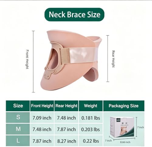 Compatible with Lightweight Foam Neck Brace, Soft Cervical Collar, Height 3 1/4 Inch Neck Immobilizer, Neck Traction Support for Neck Pain Relief, Adjustable Neck and Head Stabilizer (L)