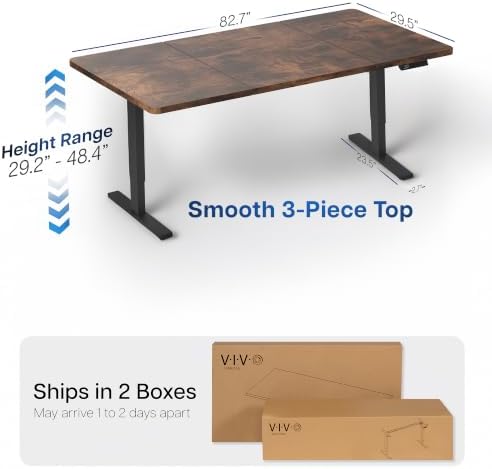 VIVO Rustic Vintage Brown 83 x 30 in Standing Desk, DESK-KIT-1B8N