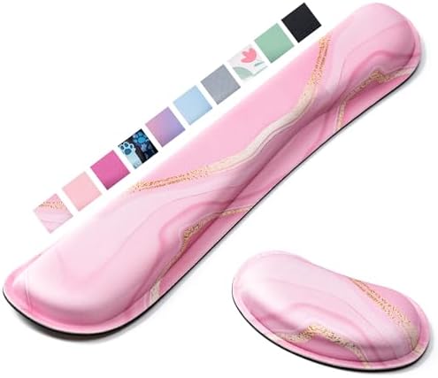 Keyboard Wrist Rest,Ergonomic Wrist Support for Keyboard,Pink Marble