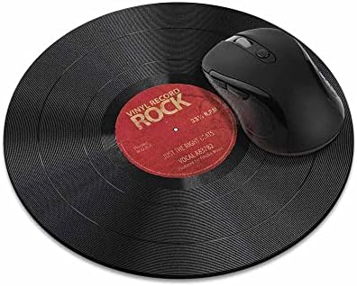 WIRESTER Non-Slip Round Mousepad, Vintage Vinyl Record Red Mouse Pad for Home, Office and Gaming Desk