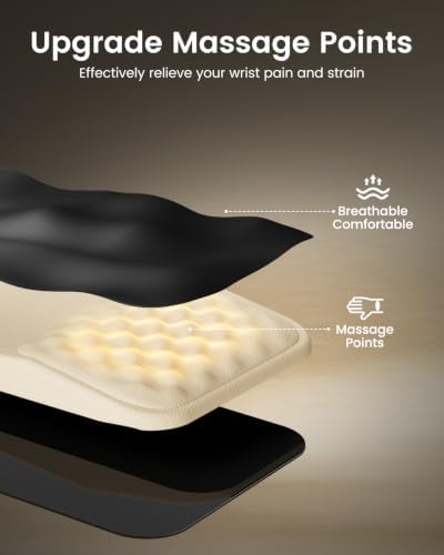 ProtoArc KMP50 Ergonomic Mouse Pad with Wrist Rest, PU Leather, Black