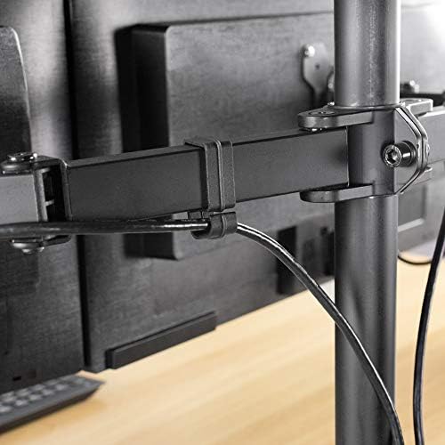 VIVO Cable Management Clips for Desk Monitor Stands, Computer Office Workstation Cord Organization Kit, 1 Pole and 4 Arm Clips, Set of Monitor Mount Wire Holder Hooks, Black, PT-SD-WC05C