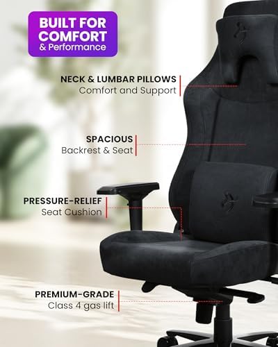 Arozzi Vernazza Gaming Chair Soft Fabric Pure Black
