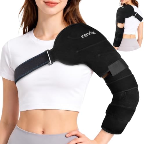 REVIX Shoulder Elbow Ice Pack Wrap, Arm Ice Pack Sleeve for Pitchers, L