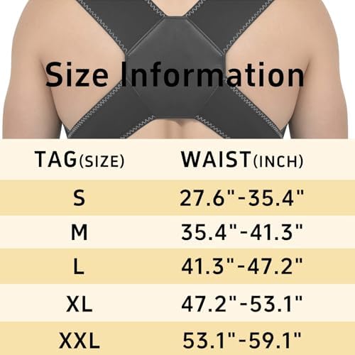 Posture Corrector for Women and Men Back Brace Lower Comfortable Back Support Straightener Pain Relief Slouching Kyphosis Lnvisible Under Upper Hunchbac Hump Scoliosis Adjustable Uprigh Black Small