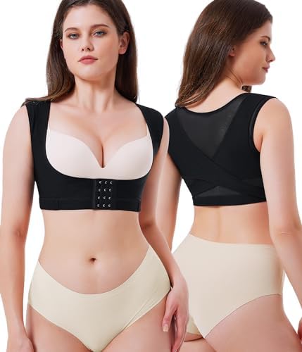 URSEXYLY Upper Back Brace for Women Breathable Posture Corrector Posture Support Back Straightener Pain Relief(Black,3XL)