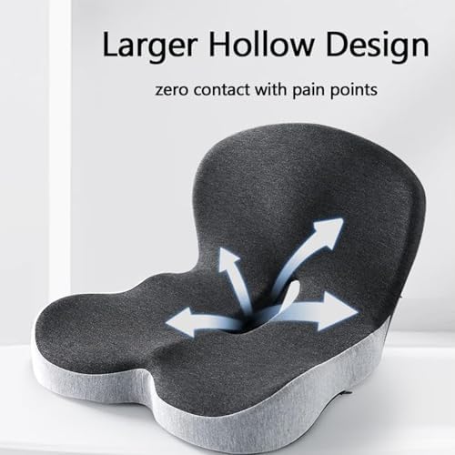 Orthopedic Cushion L-Shaped Memory Foam Seat Cushion, Ergonomic Office Chair Cushion with Lumbar Support for Desk, Car, Wheelchair Chair (B-Pink)