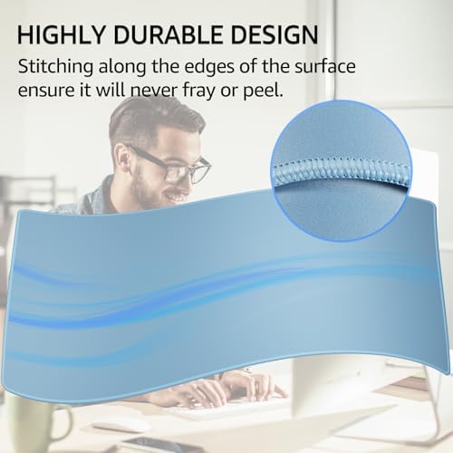 KTRIO Large Gaming Mouse Pad, Desk Mat, 31.5 x 15.7 in, Ice Blue, XXL