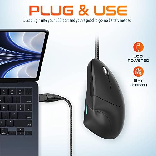 Delton S12 Ergonomic Vertical Wired Mouse
