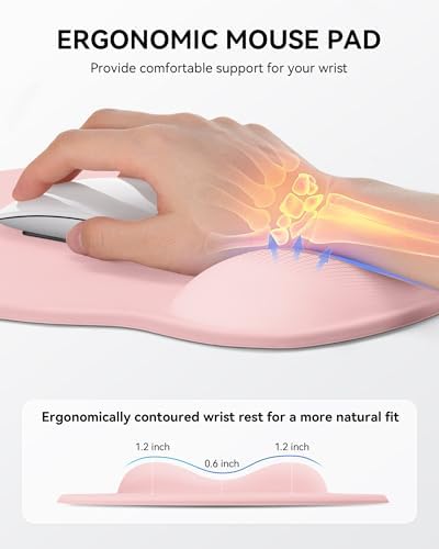 Mouse Pad with Wrist Rest for Desktop Large Ergonomic Mouse Mat(Coral Pink)