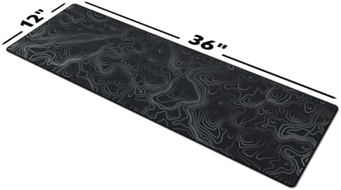 Gamer Boss - Gaming Mouse Pad - 36 x 12 Inches - 4mm Thick with Stitched Edges, Non-Slip Rubber Base, Premium Cloth Mousepad, Desk Mat for Laptop, Keyboard, Computer & PC (Extended, Topographic)