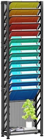 Simple Trending Wall File Organizer, 18-Tier Mesh Hanging Paper Document Folder Holder, Desktop Metal Files Storage Rack for Office and Home, Black
