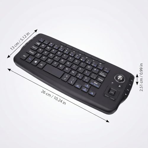 GOWENIC 2.4G Wireless Keyboard with Trackball Mouse Scroll Wheel