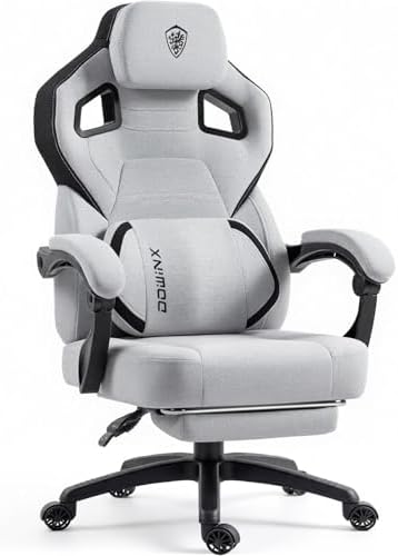 Dowinx Big and Tall Gaming Chair with Footrest, Gray