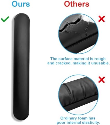 Wheelchair Armrest Pads, Premium Wheelchair Arm Pads, Wheelchair Armrest Replacement Accessories, Black (1 Pair) Compatible with All Brands(13-7/8")