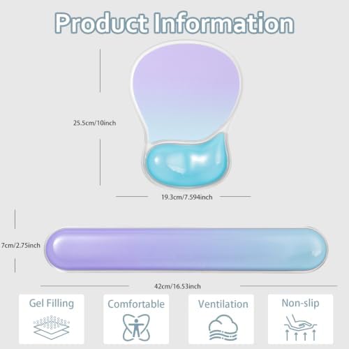 Keyboard Wrist Rest with Gel Mouse Pad - Ergonomic Mousepad Support