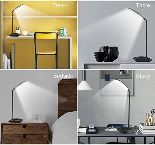 DEEPLITE LED Desk Lamp with Flexible Gooseneck 3 Level Brightness, Battery Operated Table Lamp 5W Touch Control, Compact Portable lamp for Dorm Study Office Bedroom, Eye-Caring and Energy Saving