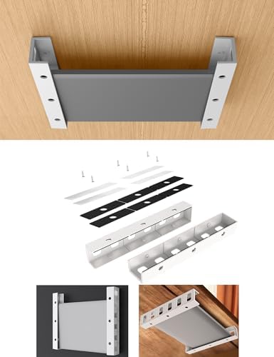 Under Desk Laptop Holder, Under Desk Rack, (White)