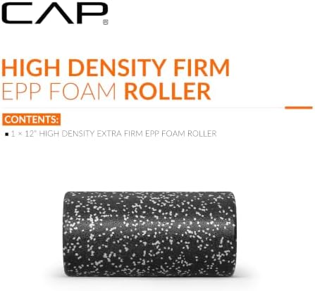 CAP 12-Inch Firm High-Density Foam Roller, Exercise & Recovery Massage, Speckled