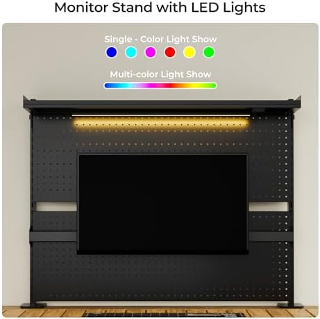 EUREKA ERGONOMIC Desk Pegboard Dual Monitor Stand 43x34 Black