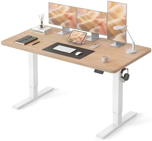 CubiCubi 55 x 24 Electric Height Adjustable Standing Desk, Maple