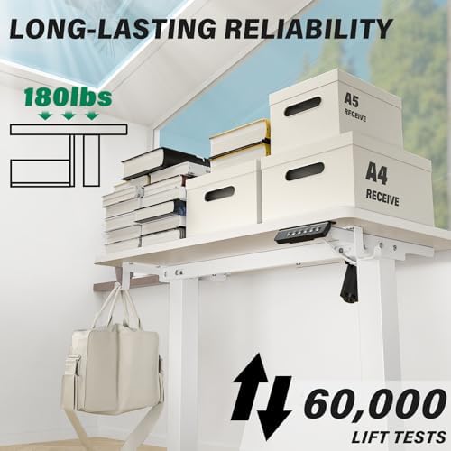 Kingant Standing Desk, 40x24 Inch Electric Height Adjustable Computer Desk